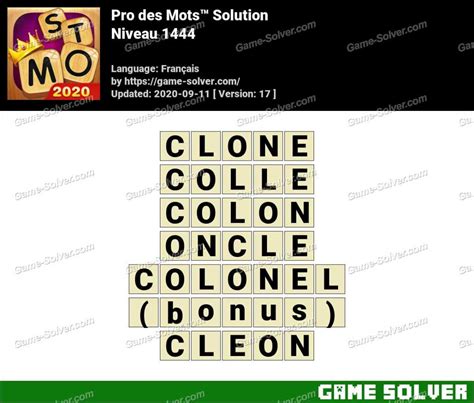 Solution Wordalot Niveau 1444 .